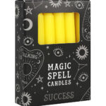 yellow 'success' magic spell candles set of 12