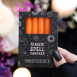orange 'confidence' magic spell candles set of 12