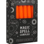 orange 'confidence' magic spell candles set of 12