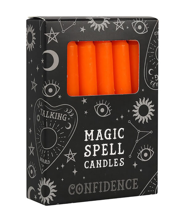 orange 'confidence' magic spell candles set of 12