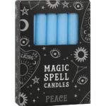 light blue 'peace' magic spell candles set of 12