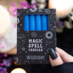blue 'wisdom' magic spell candles set of 12