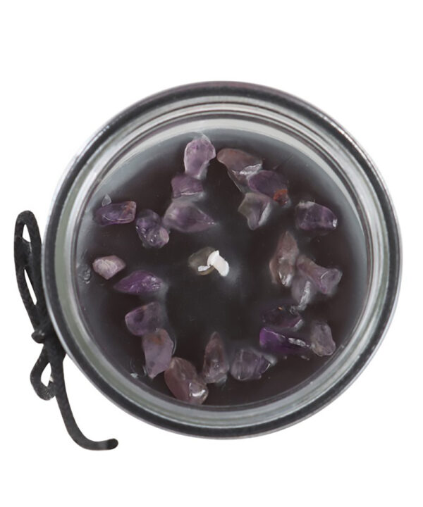 crystal witch jasmine tube candle with amethyst chips