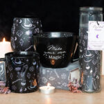 crystal witch jasmine tube candle with amethyst chips