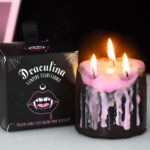 pink vampire tears small pillar candle