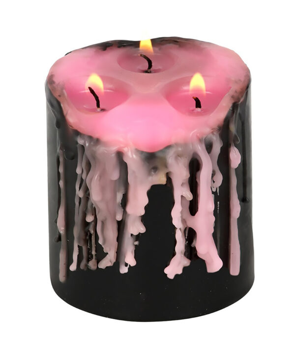 pink vampire tears small pillar candle