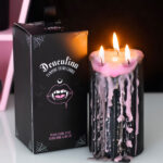 pink vampire tears large pillar candle