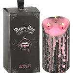 pink vampire tears large pillar candle