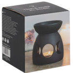 triple moon cut out matte black celestial oil burner