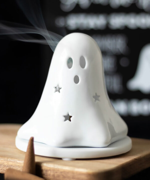 ghost tealight and incense cone holder