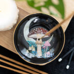 forest mushroom ceramic incense plate