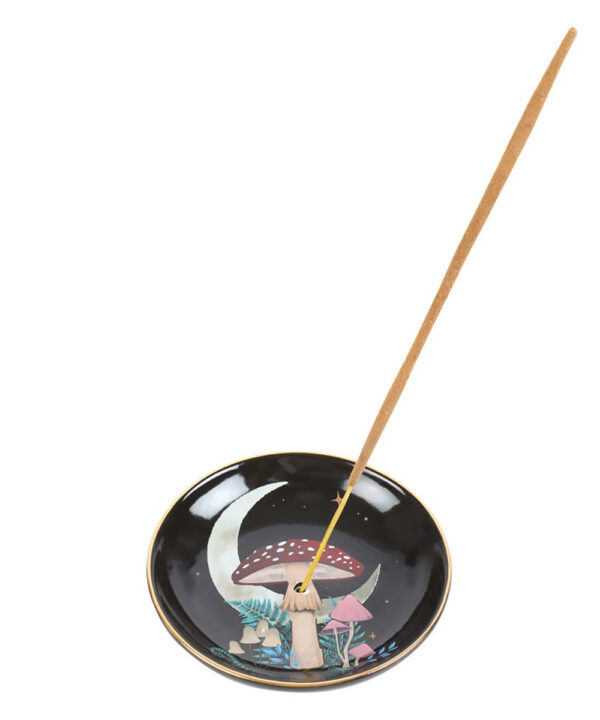 forest mushroom ceramic incense plate