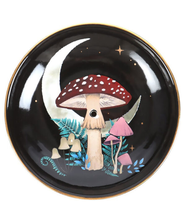 forest mushroom ceramic incense plate