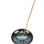 luna moth ceramic incense plate