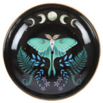 luna moth ceramic incense plate