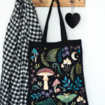 dark forest print polycotton tote bag