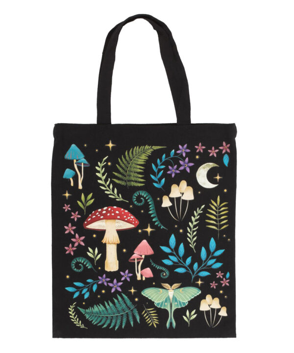 dark forest print polycotton tote bag