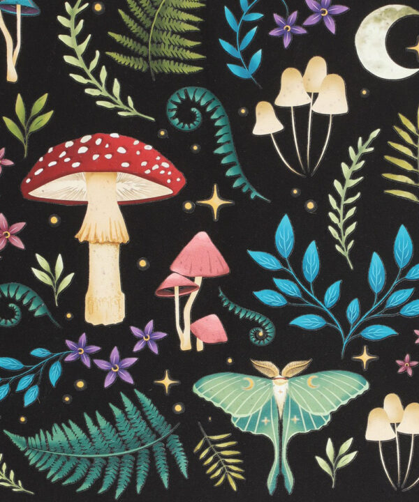 dark forest print polycotton tote bag