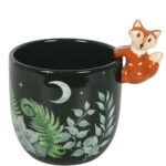 green forest plant pot with fox