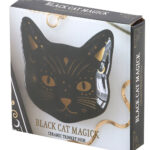 magick black cat face trinket dish