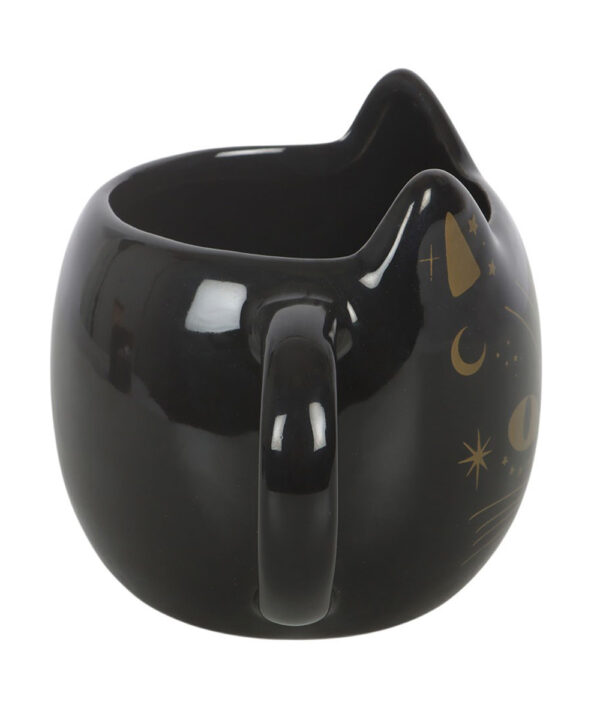 magick black cat face mug