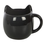 magick black cat face mug