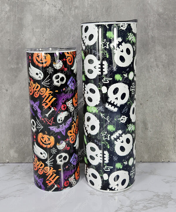 19589 skulls green grunge gothic large 30oz tumbler 1