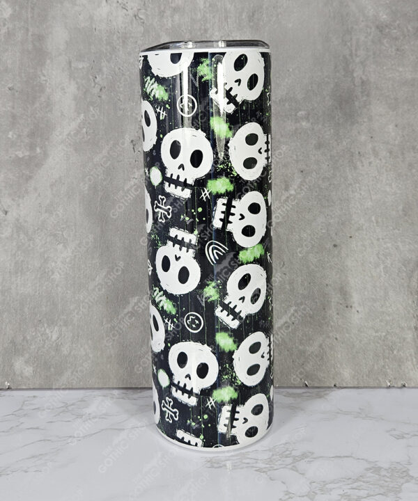 19589 skulls green grunge gothic large 30oz tumbler 3