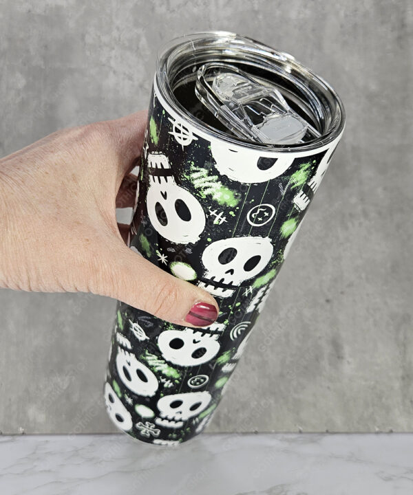 19589 skulls green grunge gothic large 30oz tumbler 4