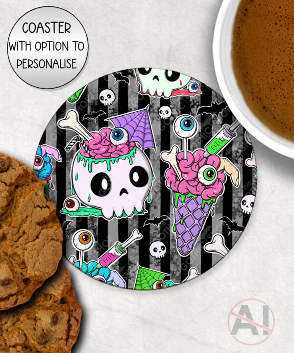 zombie sweet treats mug and/or coaster optional personalised gothic horror gift