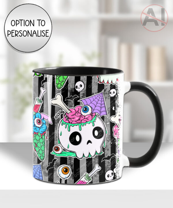 zombie sweet treats mug and/or coaster optional personalised gothic horror gift