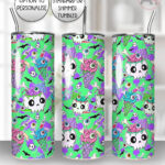 personalised witchy reader skull & books gothic 20oz straight tumbler (copy)