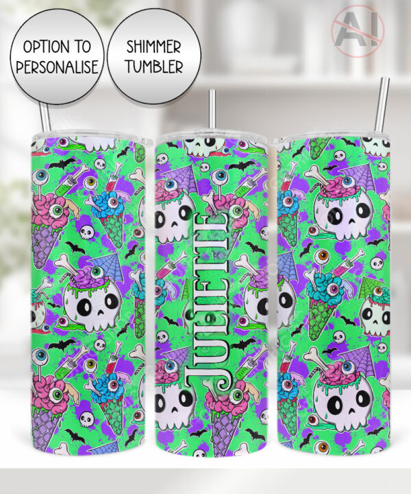 personalised witchy reader skull & books gothic 20oz straight tumbler (copy)