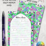 personalised witchy reader skull & books gothic a6 notepad stationery (copy)