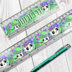 personalised witchy reader skull & books gothic a6 notepad stationery (copy)