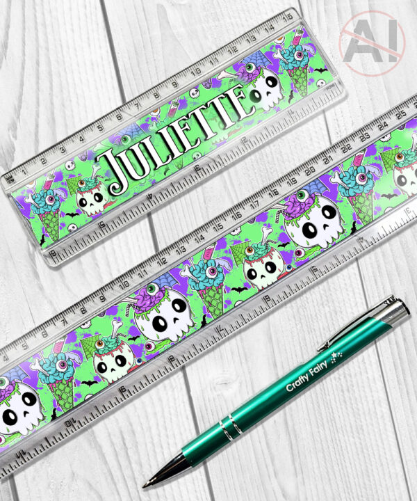 personalised witchy reader skull & books gothic a6 notepad stationery (copy)