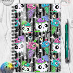zombie sweet treats notebook journal optional personalised gothic halloween stationery