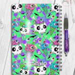 zombie sweet treats notebook journal optional personalised gothic halloween stationery