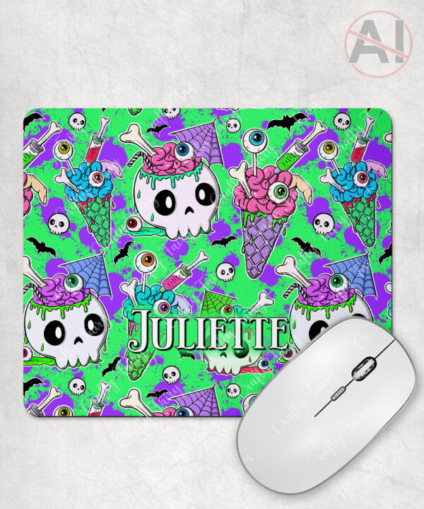 zombie sweet treats mouse mat option to personalise