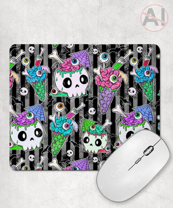 zombie sweet treats mouse mat option to personalise
