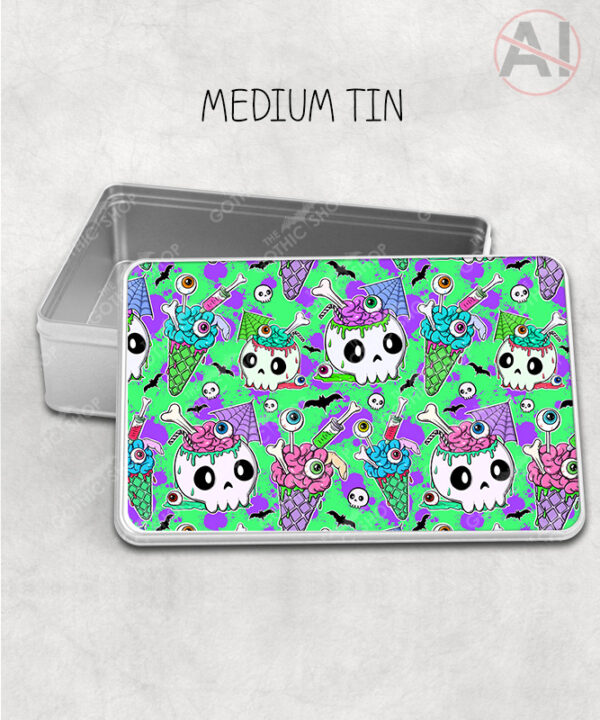 zombie sweet treats gothic storage tin option to personalise