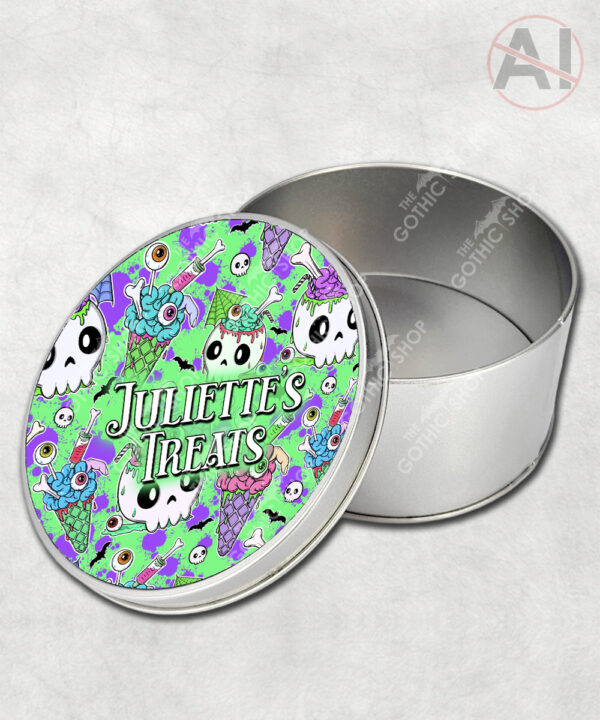 zombie sweet treats gothic storage tin option to personalise