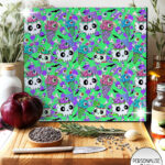 zombie sweet treats glass chopping board option to personalise