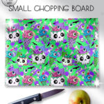 zombie sweet treats glass chopping board option to personalise