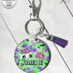 i myself am strange & unusual stripes round keyring with option to personalise (copy)