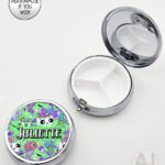 zombie sweet treats gothic round pill box option to personalise