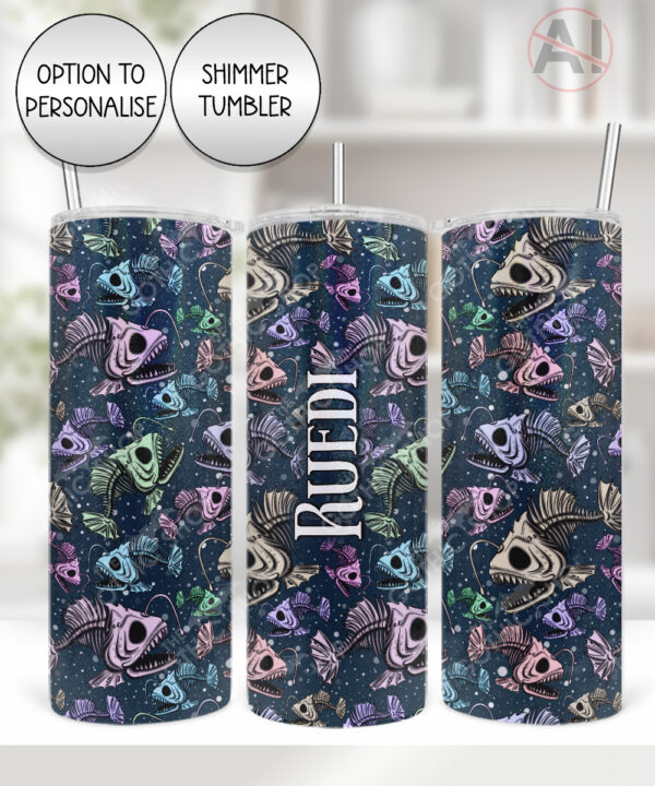 angler skelly fish straight gothic tumbler option to personalise