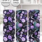 19609 bats floral personalised tumbler 2