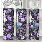 19609 bats floral personalised tumbler 3