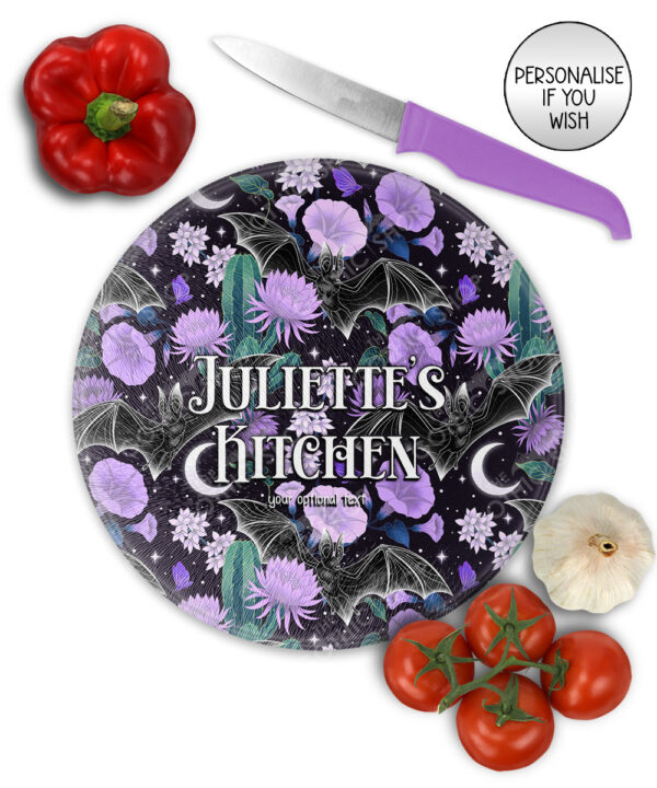 19610 bats floral personalised chopping board 3